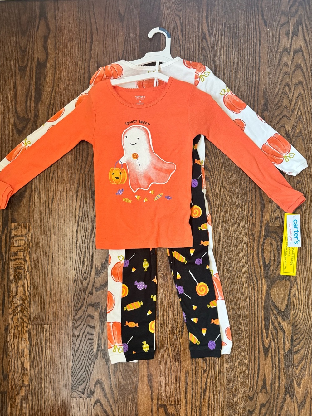 NWT Carter's Orange Ghost & Candy Halloween and Pumpkins Pajama Sets | 5T